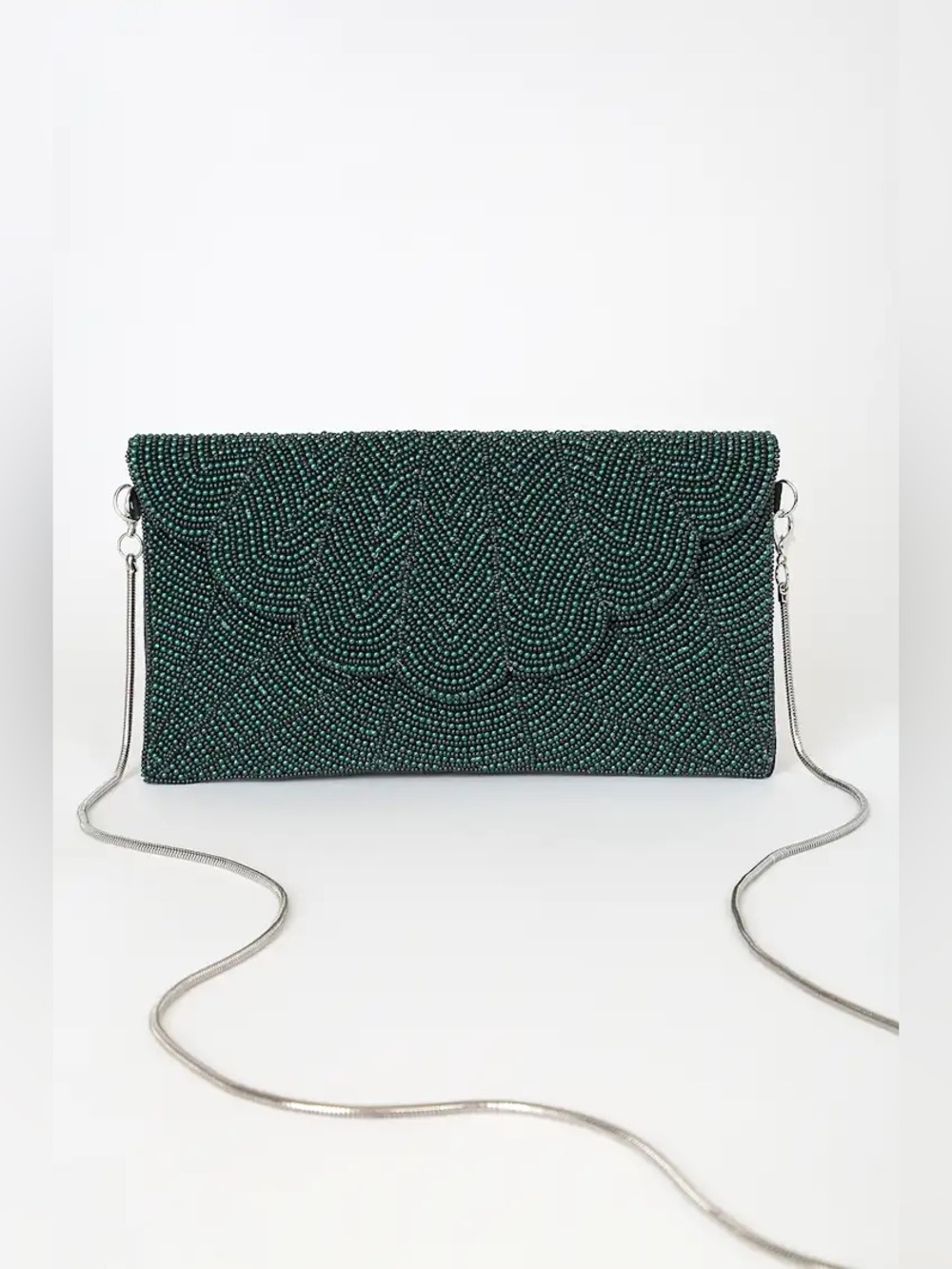 Lulus Junipero Emerald Green Beaded Clutch